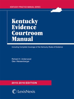cover image of Kentucky Evidence Courtroom Manual